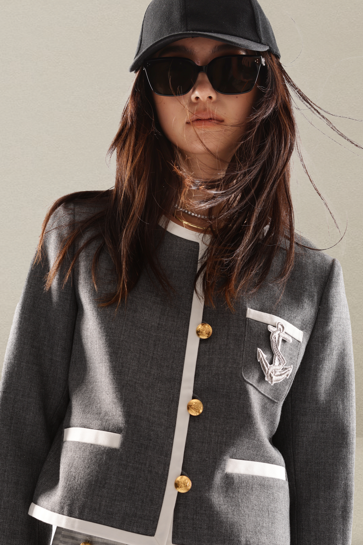 ANCHOR APPLIQUE CHASSEUR JACKETS IN WOOL BLEND